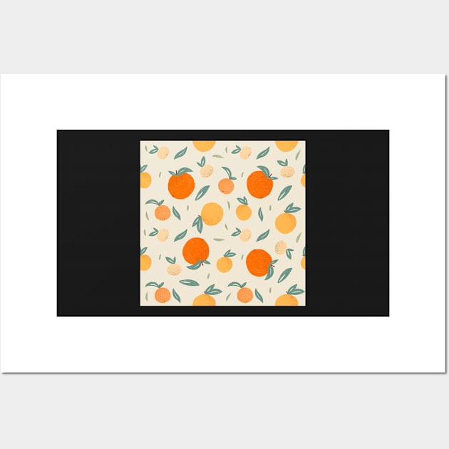 Citrus Pattern, Falling Oranges, Summer Pattern Wall Art by ChloesNook